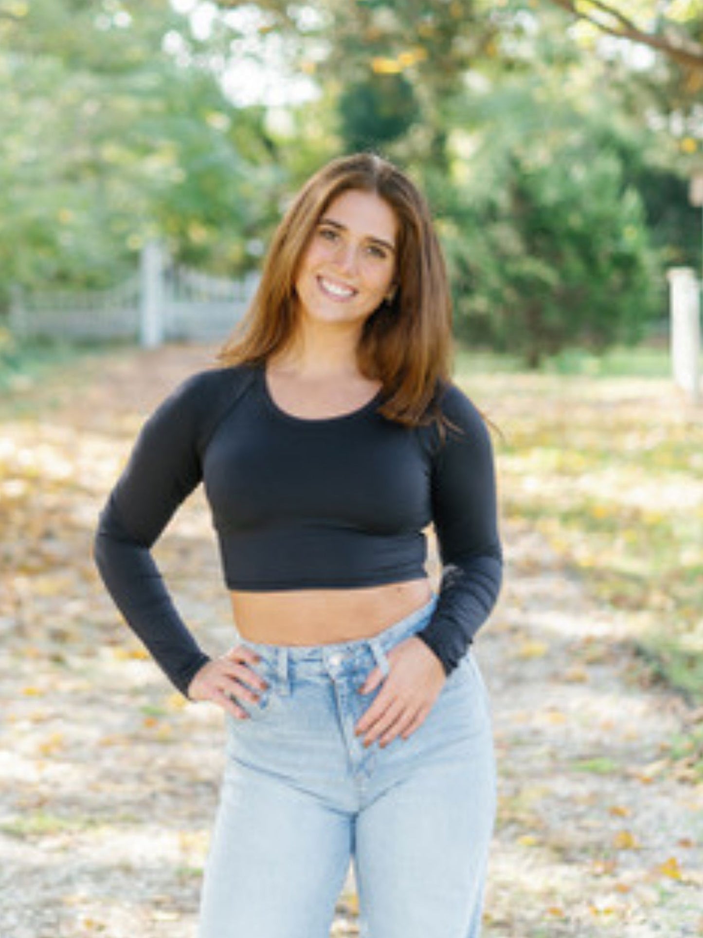 Nesconset Cutout Back Long Sleeve Crop Top