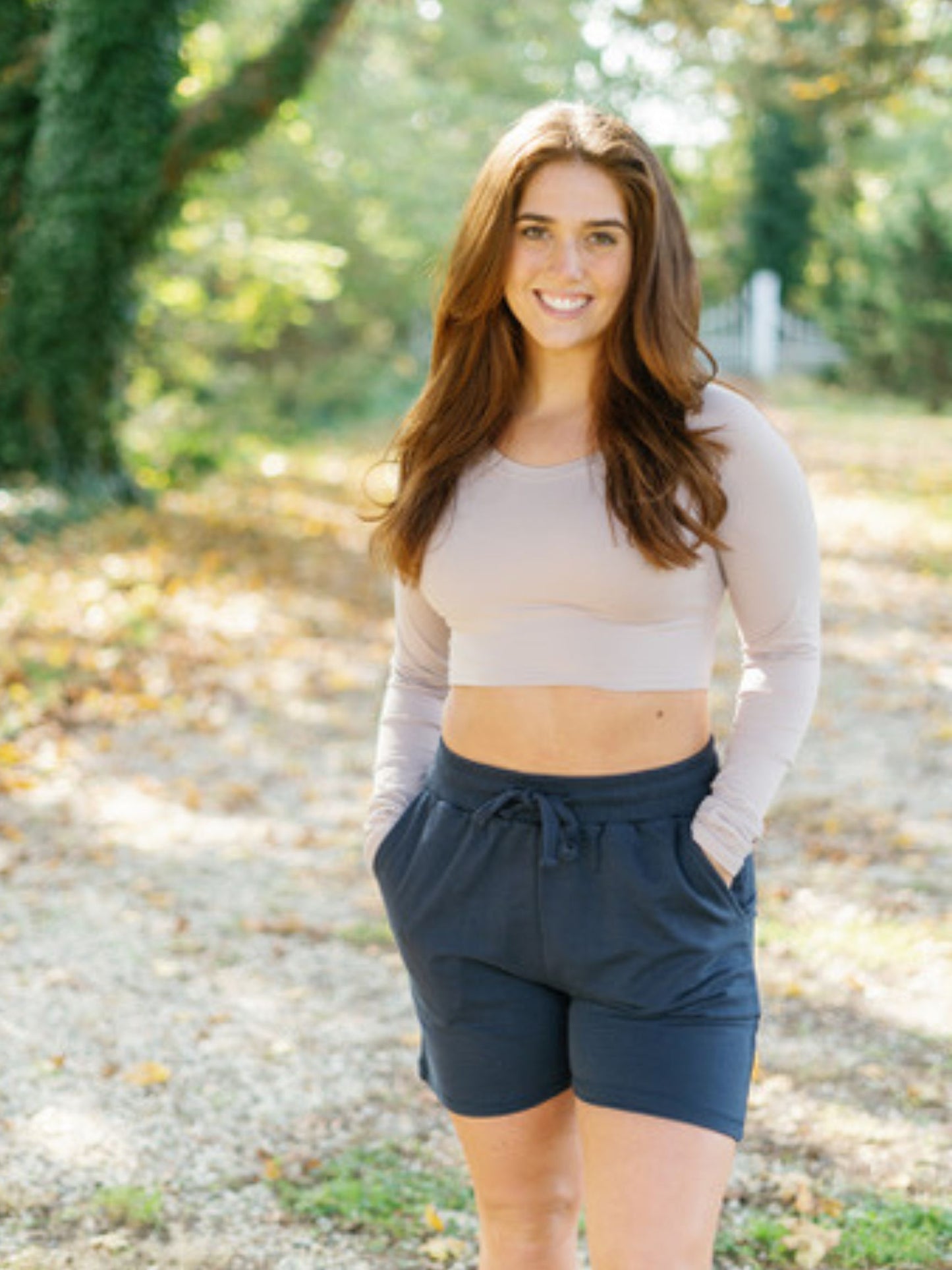 Nesconset Cutout Back Long Sleeve Crop Top