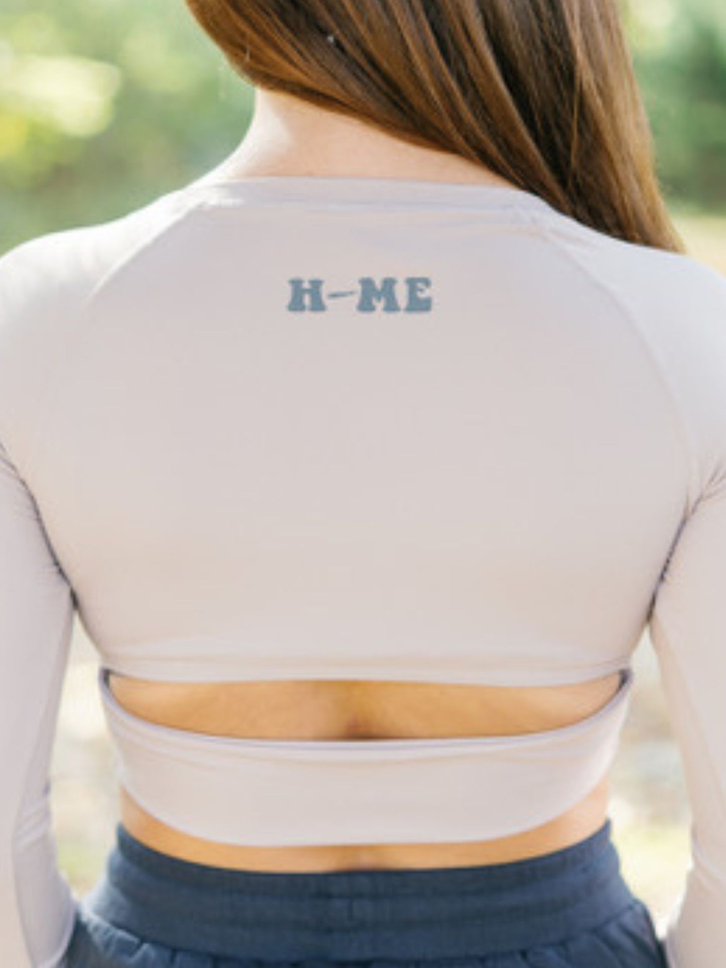 Nesconset Cutout Back Long Sleeve Crop Top