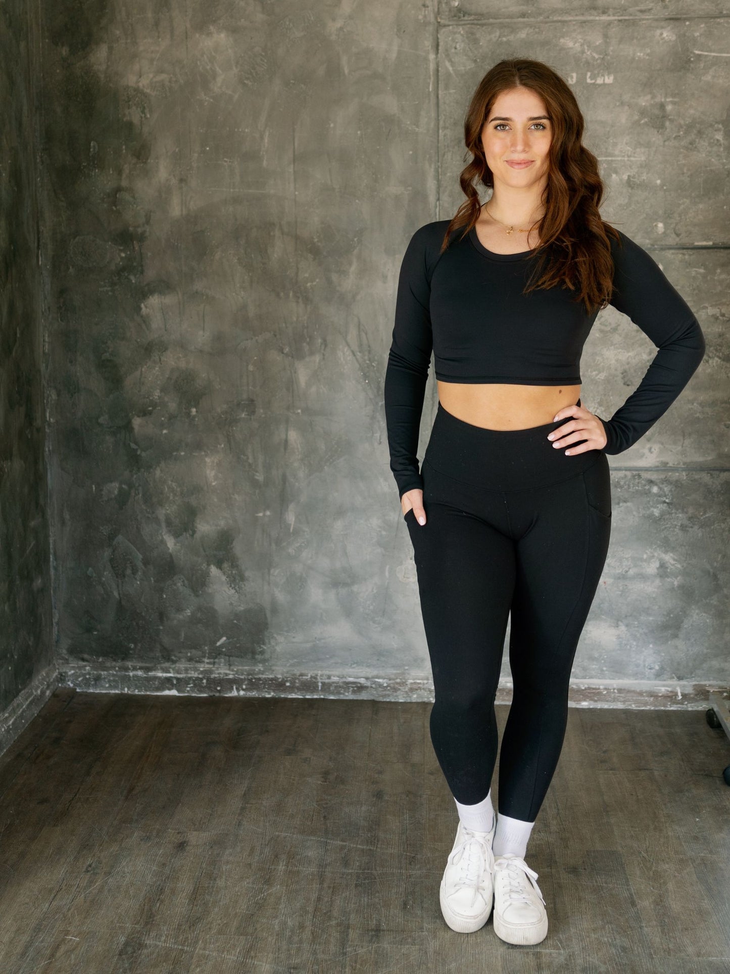Nesconset Cutout Back Long Sleeve Crop Top