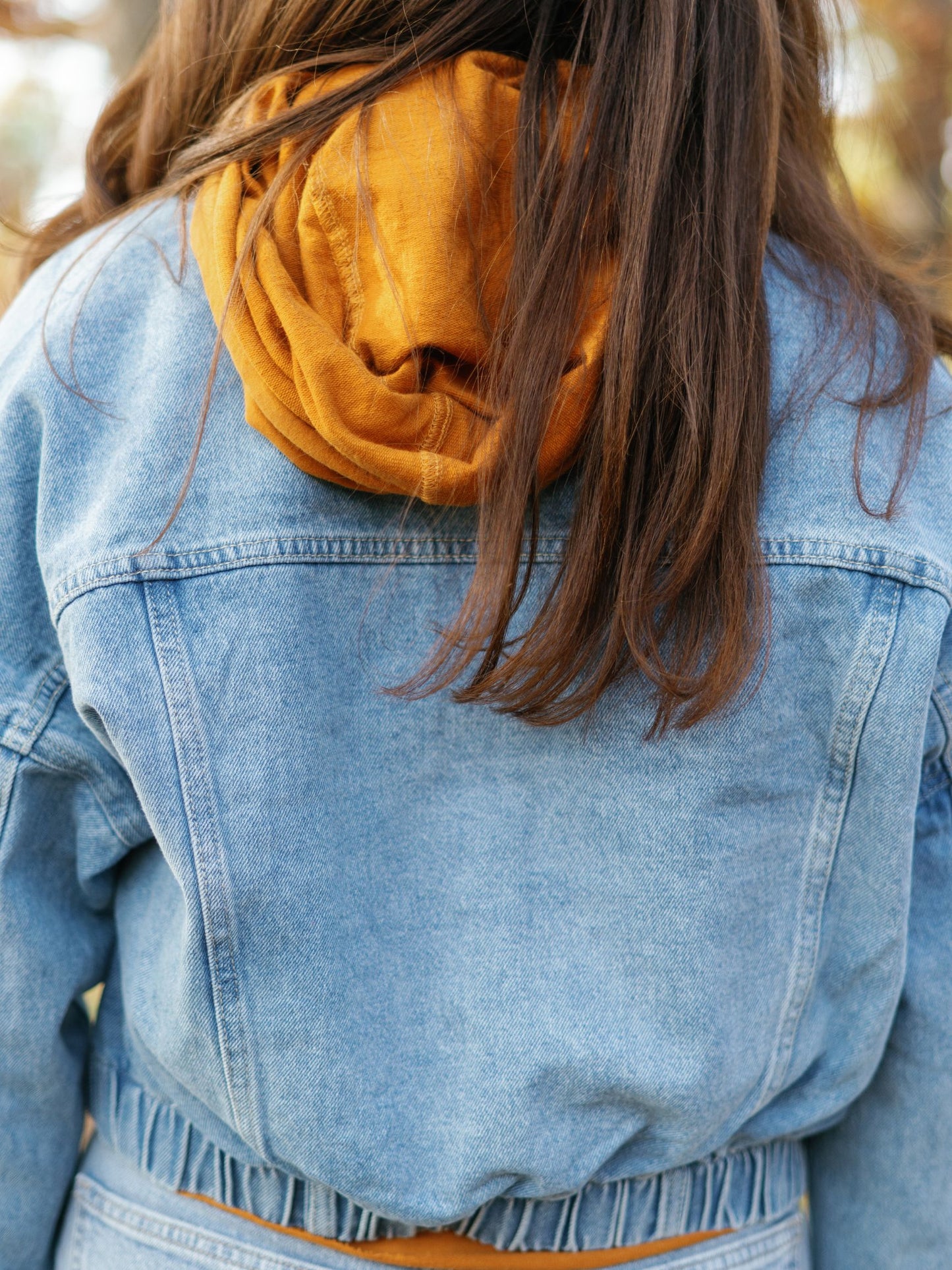 Patchogue Raw & Ribbed Crop Denim Jacket