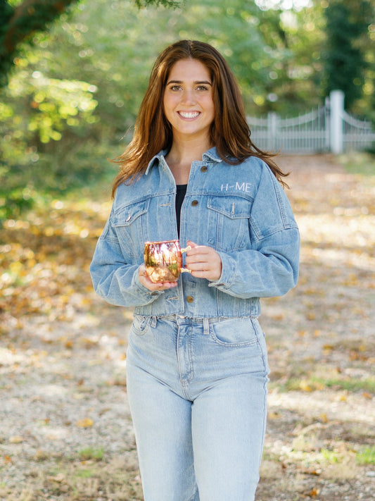 Patchogue Raw & Ribbed Crop Denim Jacket