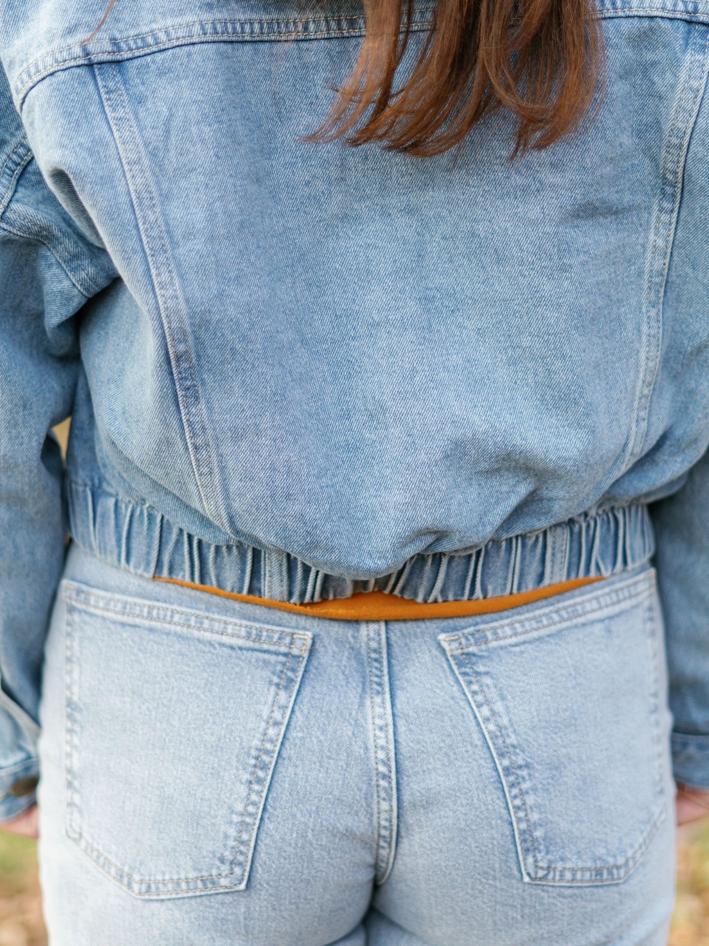 Patchogue Raw & Ribbed Crop Denim Jacket